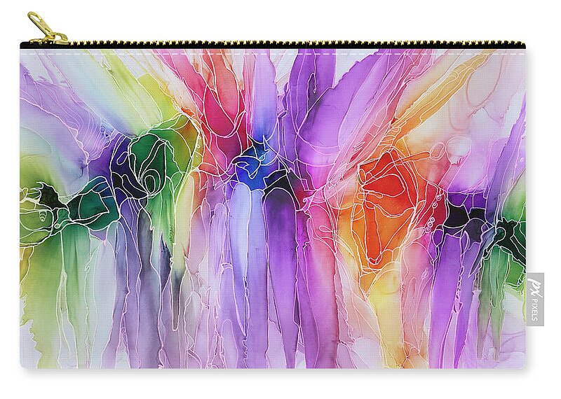 Alcohol Zip Pouch featuring the painting All Colors Lead to ... ? by KC Pollak