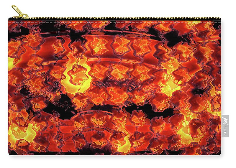 Abstract Zip Pouch featuring the digital art All Fired Up by Trina R Sellers