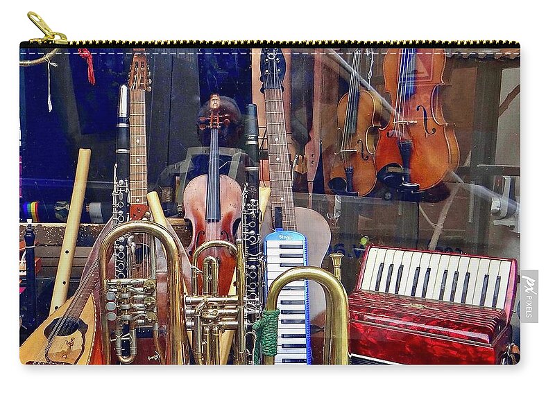Violas Zip Pouch featuring the photograph All For Music by Ira Shander