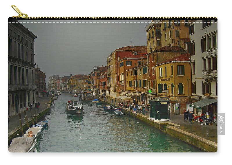 Venice Zip Pouch featuring the photograph Along A Canal In Venice by Eye Olating Images