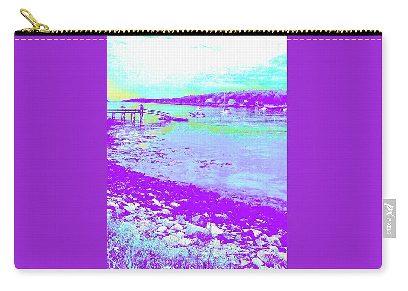 Photo Stream Zip Pouch featuring the photograph Along the Purple Cove by Debra Grace Addison