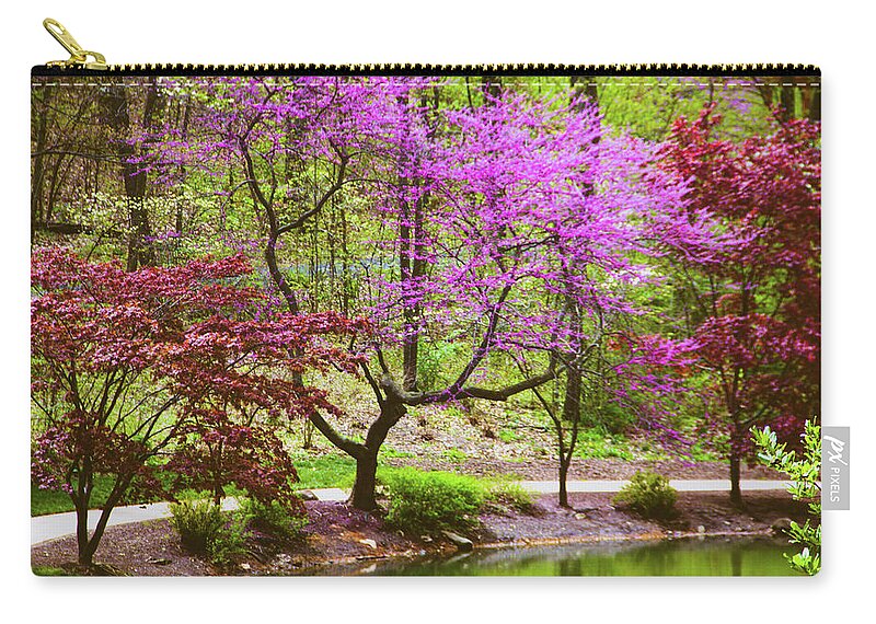 Path Zip Pouch featuring the photograph Along the Restful Path by Allen Nice-Webb