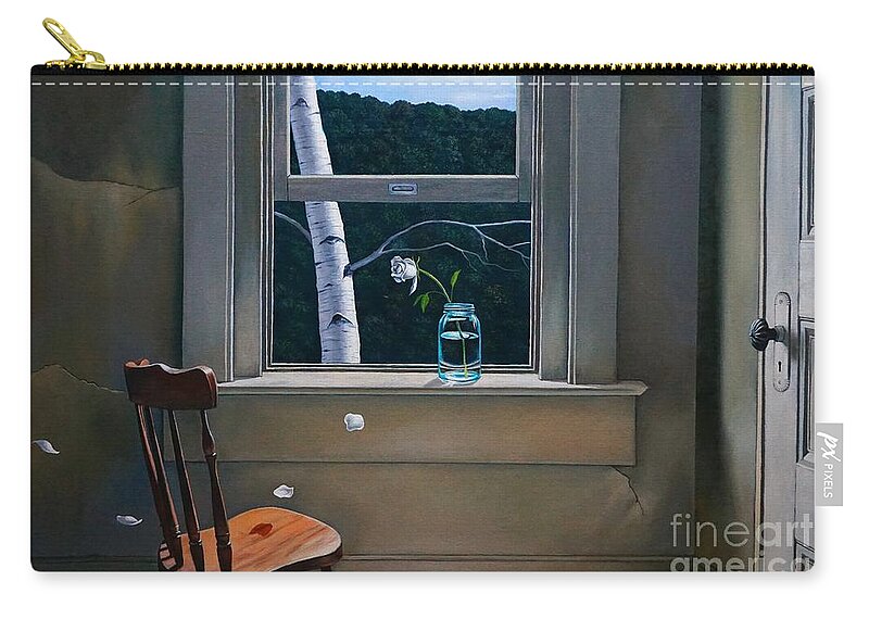 Window Zip Pouch featuring the painting Always Here by Christopher Shellhammer
