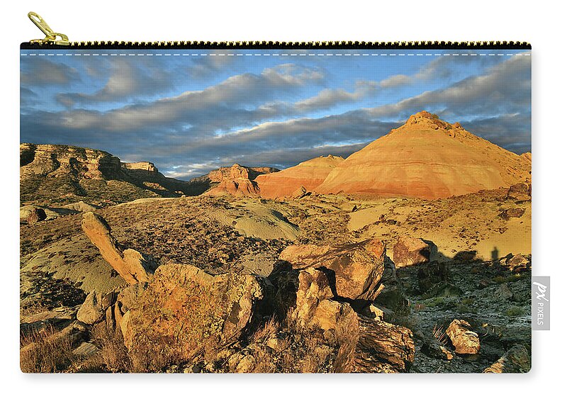 Ruby Mountain Zip Pouch featuring the photograph Amazing Clouds over Ruby Mountain and Colorado National Monument by Ray Mathis