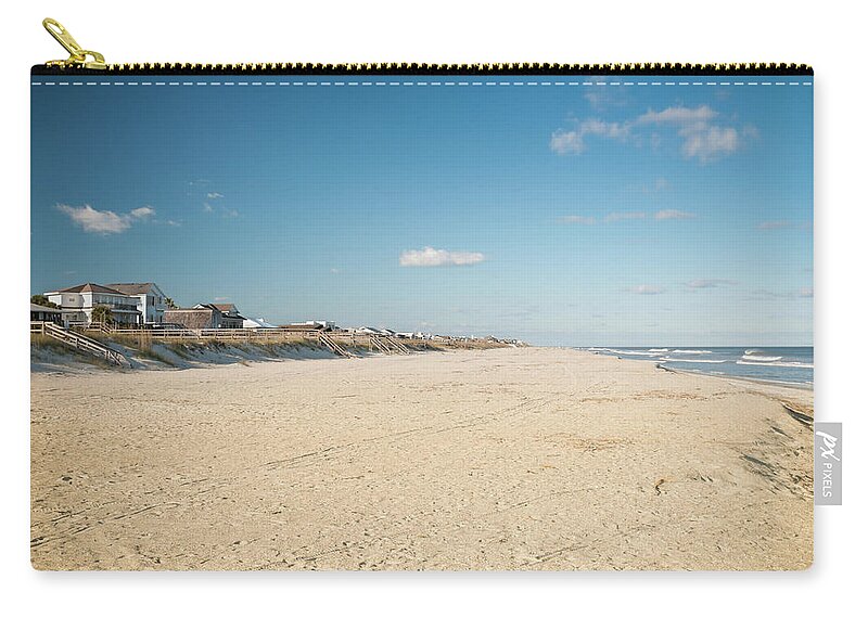 Water's Edge Zip Pouch featuring the photograph Amelia Island Beach In Florida, Usa by Code6d