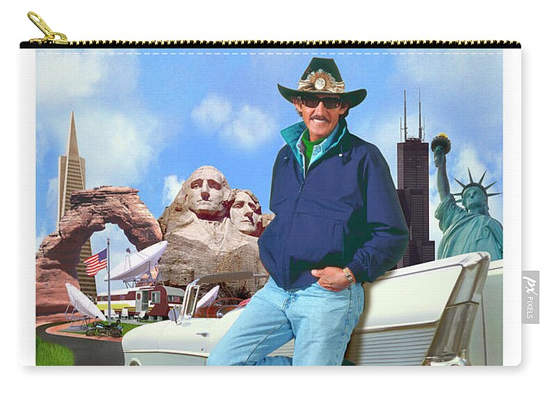 Richard Petty Zip Pouch featuring the digital art American Treasures by Mike McGlothlen