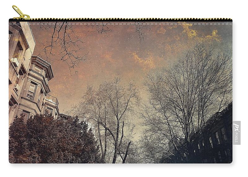 Brooklyn Zip Pouch featuring the photograph Among the Brownstones - Gift for New Yorkers by Onedayoneimage Photography