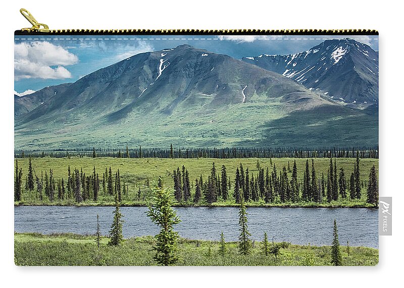  Zip Pouch featuring the photograph Anchorage to Denali by Marcy Wielfaert
