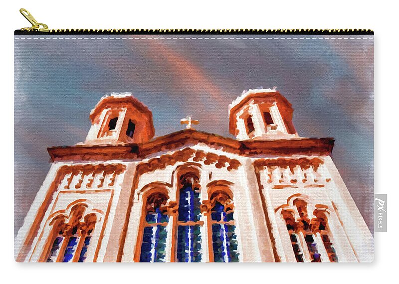 Ancient Zip Pouch featuring the photograph Ancient Church in Old Dubrovnik by Darryl Brooks