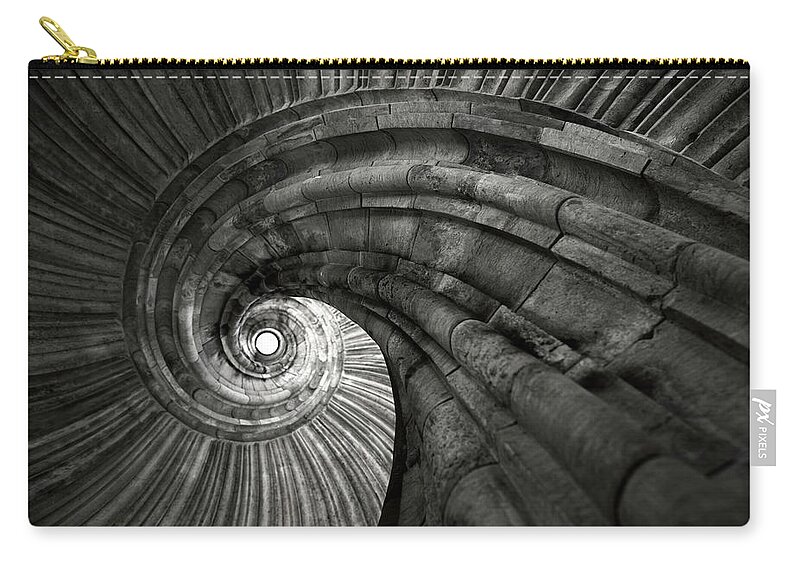 Arch Zip Pouch featuring the photograph Ancient Spiral Staircase by Philartphace