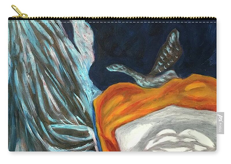 Peace Angel Blue .angel Carry-all Pouch featuring the painting Angel of Peace by Medge Jaspan