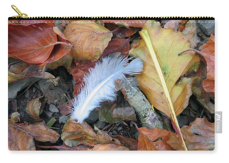 White Feather Zip Pouch featuring the photograph Angels Among Us by Vicky Edgerly