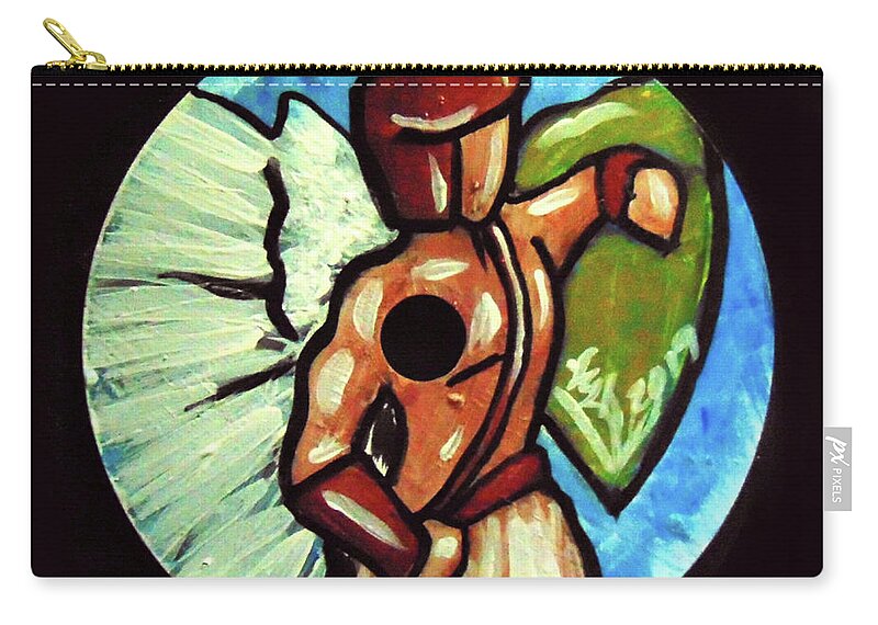 Angel Zip Pouch featuring the painting Angels Sheld up by Loretta Nash