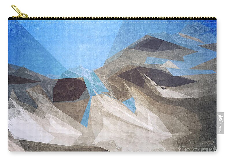 Mountain Zip Pouch featuring the digital art Angles Mountain by Phil Perkins