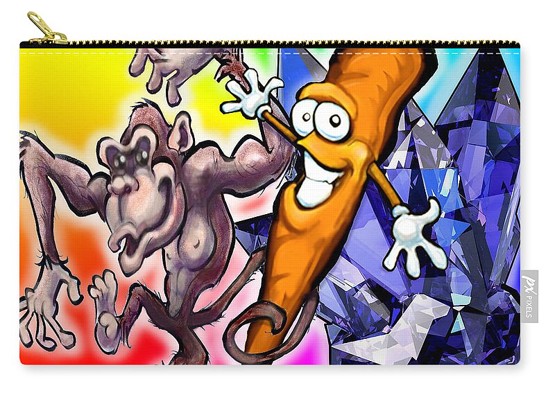 Animal Carry-all Pouch featuring the digital art Animal Vegetable Mineral by Kevin Middleton
