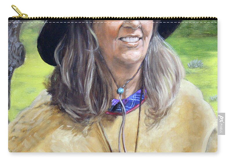 Portrait Zip Pouch featuring the painting Ann by Todd Cooper