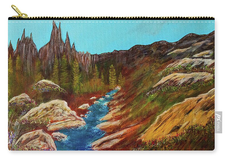 Ansel Carry-all Pouch featuring the painting Ansel Adams Wilderness by Randy Sylvia