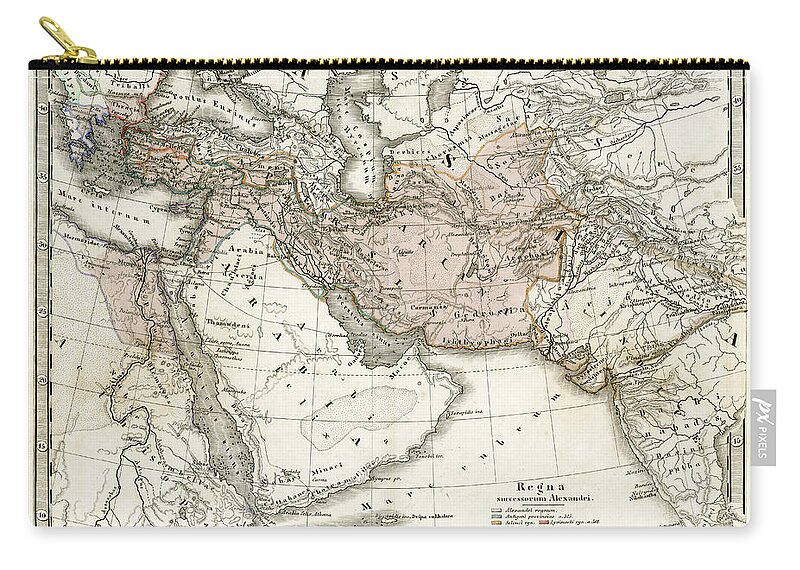 Arabia Carry-all Pouch featuring the digital art Antique Map Of Alexander The Greats by Duncan1890