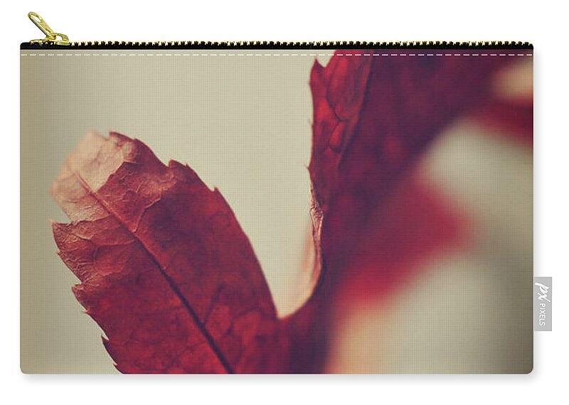 Red Leaf Zip Pouch featuring the photograph Anxious Nights by Michelle Wermuth