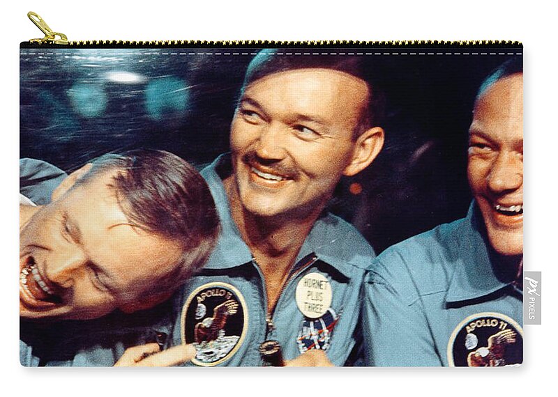 1969 Zip Pouch featuring the photograph Apollo 11, Happy To Be Home, 1969 by Science Source