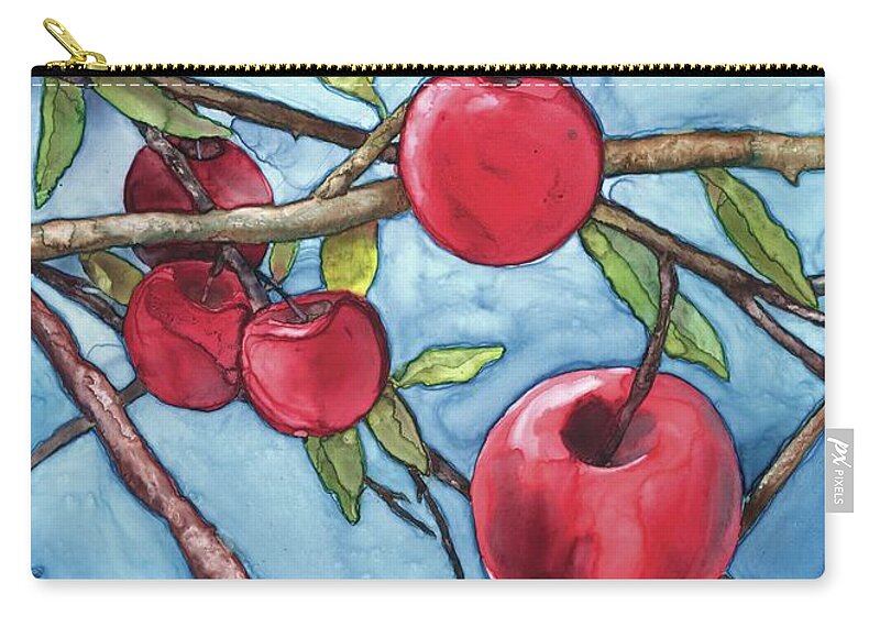 Watercolor Zip Pouch featuring the painting Apple Harvest by Amy Stielstra