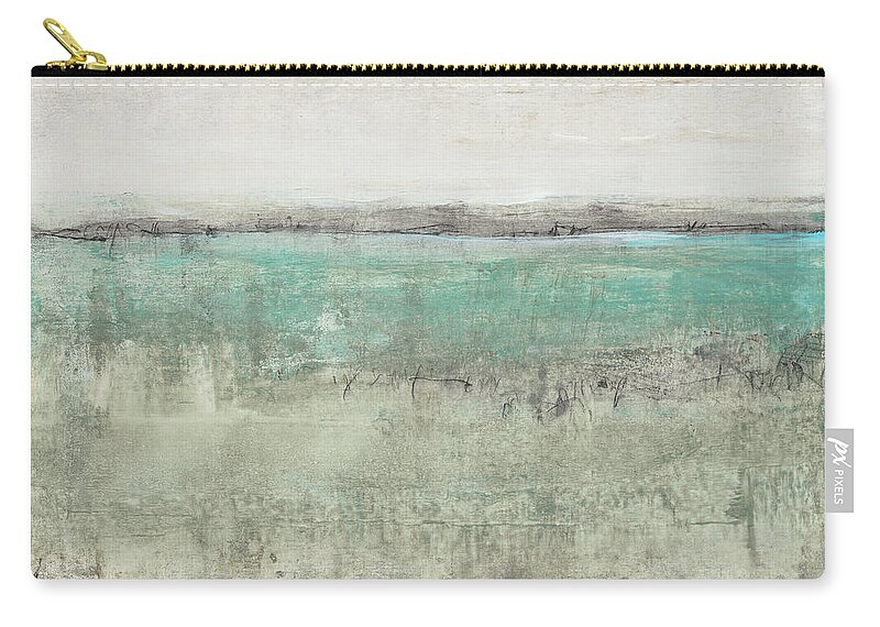 Landscapes Zip Pouch featuring the painting Aqua Horizon I by Tim Otoole