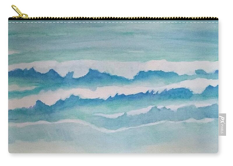 Emerald Coast Zip Pouch featuring the painting Aqua Waves by Ann Frederick