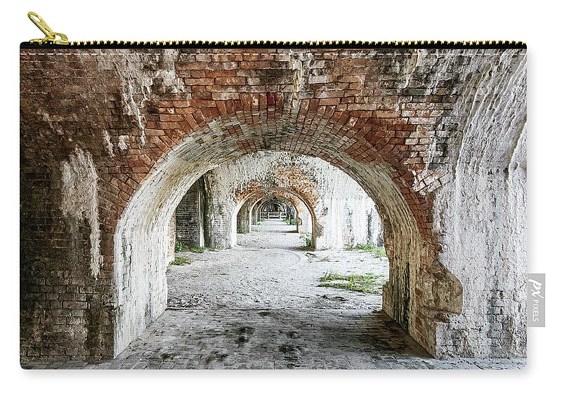 Florida Zip Pouch featuring the photograph Arches - Ft. Pickens by Bill Chambers