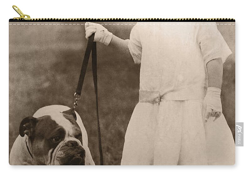 Pets Zip Pouch featuring the photograph Archive Shot Girl In Dress & Hat by Fpg