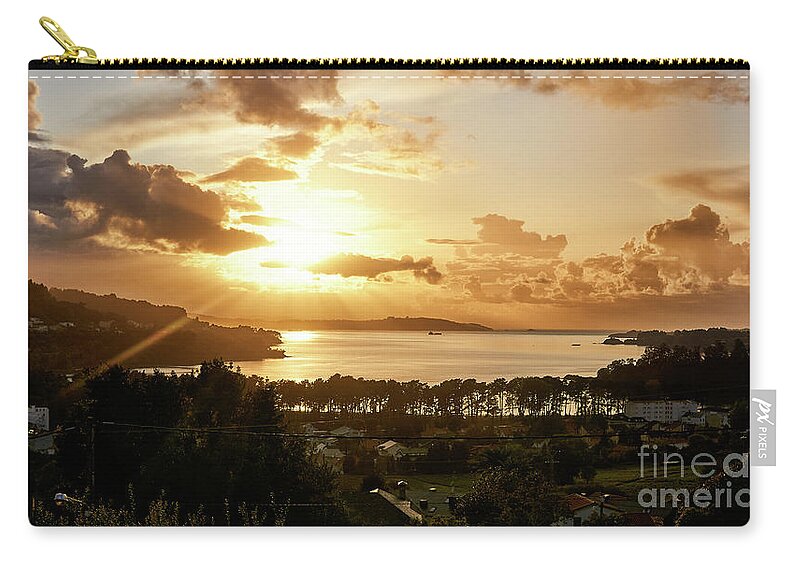 Landscape Zip Pouch featuring the photograph Ares Estuary Sunset Rias Altas Galicia by Pablo Avanzini