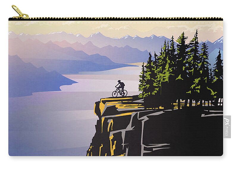 Cycling Art Carry-all Pouch featuring the painting Arrow Lake Solo by Sassan Filsoof