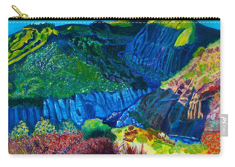 Landscape Zip Pouch featuring the painting Arroyo Seco 22x28 by Santana Star