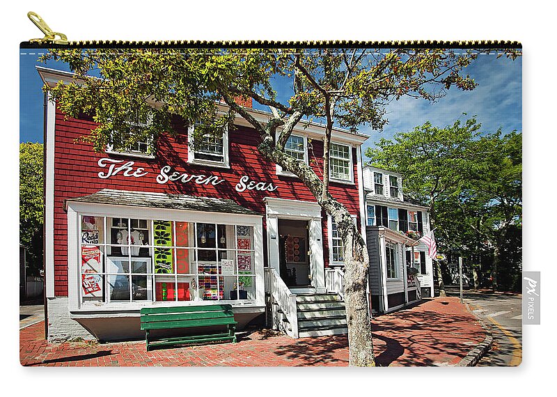Estock Zip Pouch featuring the digital art Art Gallery & Store, Nantucket, Ma by Claudia Uripos