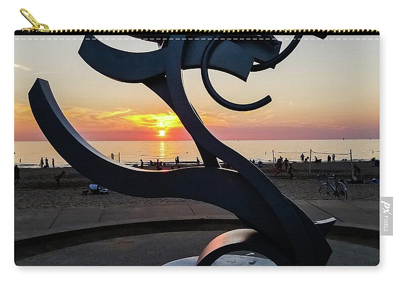 Sunset Zip Pouch featuring the photograph Art in Michigan by Elizabeth M