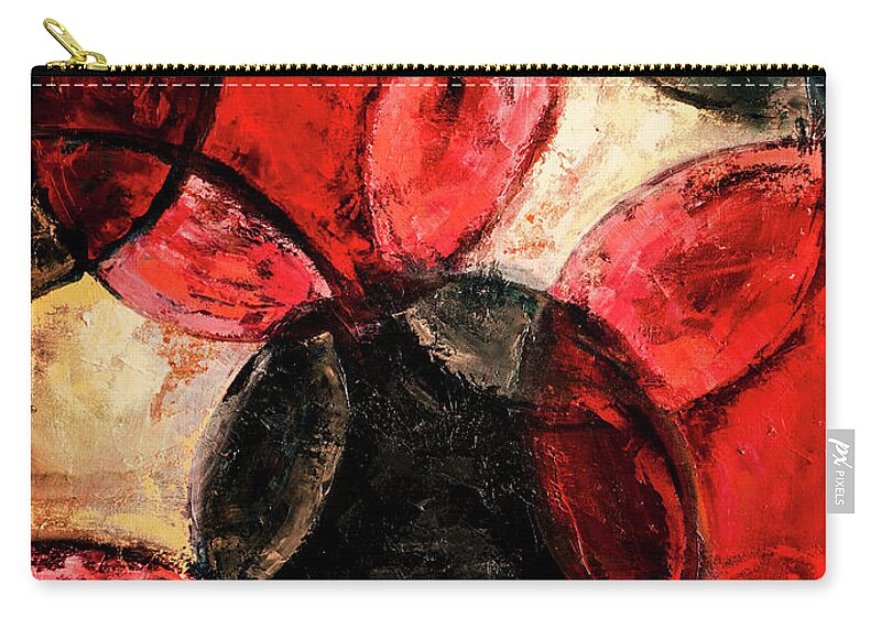 Oil Painting Zip Pouch featuring the digital art Artwork Textured Circle Painting by Renphoto