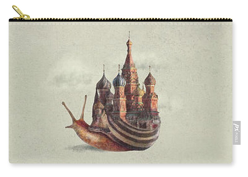 Snail Zip Pouch featuring the drawing The Snail's Daydream by Eric Fan