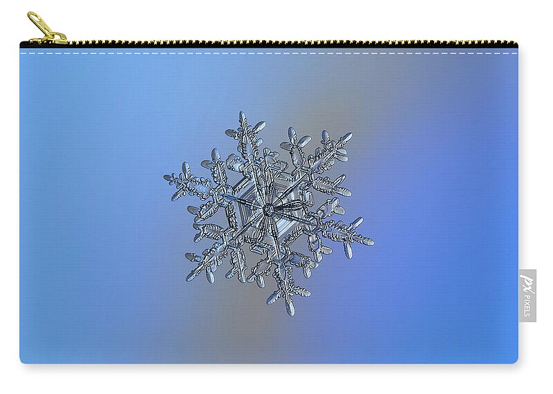 Snowflake Zip Pouch featuring the photograph Snowflake 2018-02-21 n3 by Alexey Kljatov