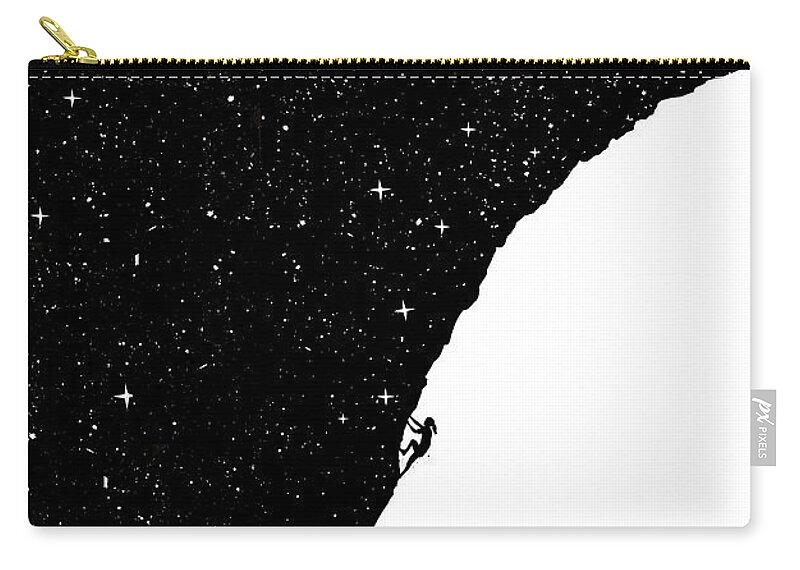Night Zip Pouch featuring the mixed media Night climbing by Balazs Solti