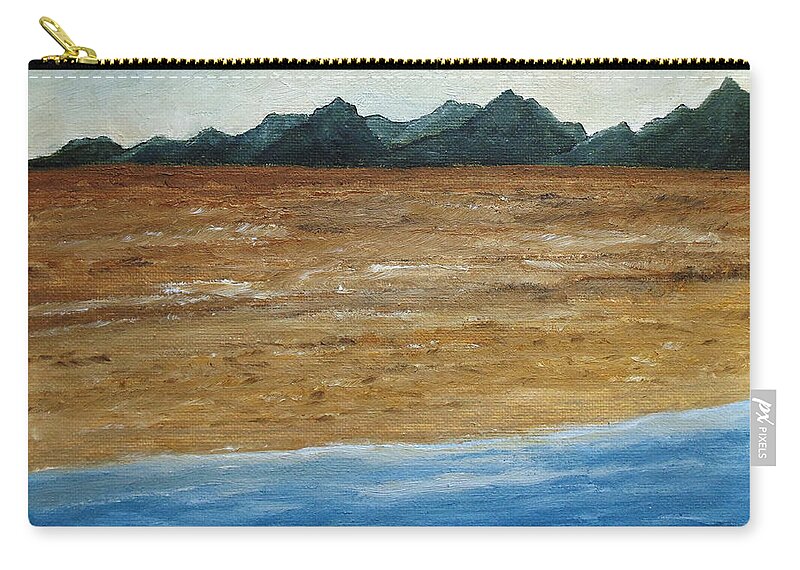 Desert Zip Pouch featuring the painting Desert Rim by Angeles M Pomata