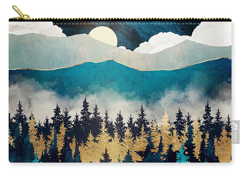 Mist Carry-all Pouch featuring the digital art Evening Mist by Spacefrog Designs