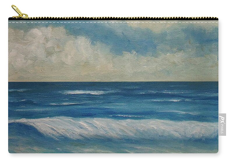 Sea Zip Pouch featuring the painting Every Breaking Wave by Angeles M Pomata