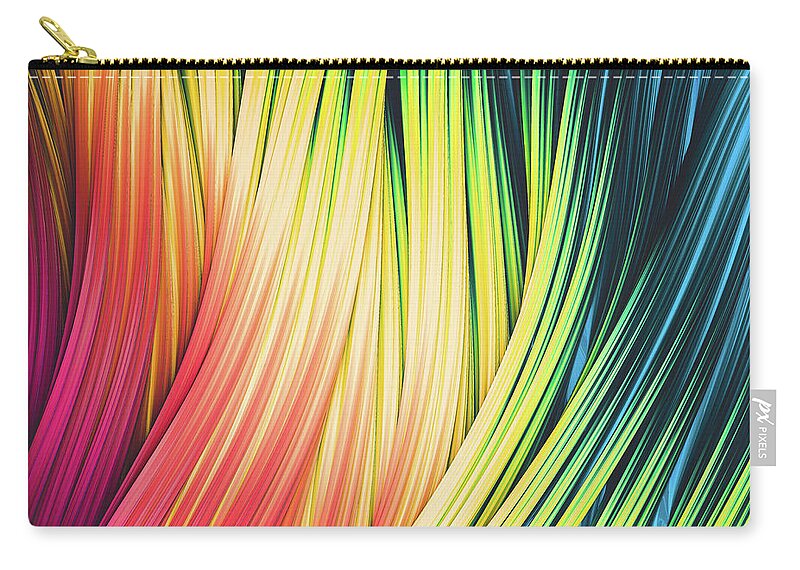 Strands Zip Pouch featuring the photograph Rain And Fire. Abstract Strands by Stephen Geisel