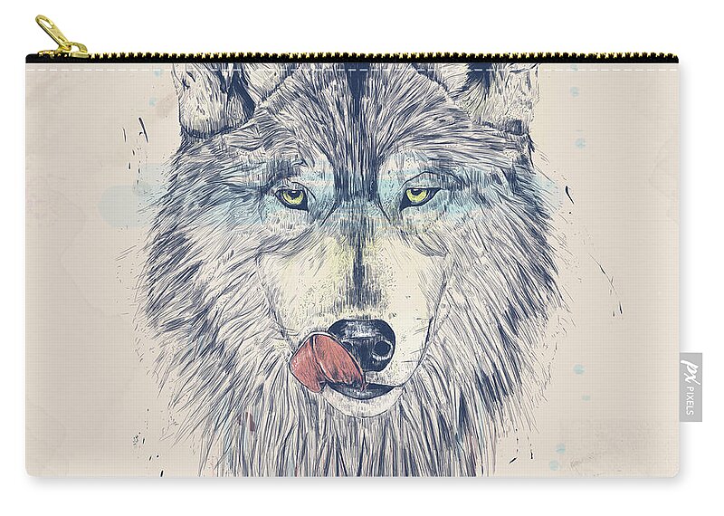 Animal Zip Pouch featuring the drawing Dinner time by Balazs Solti