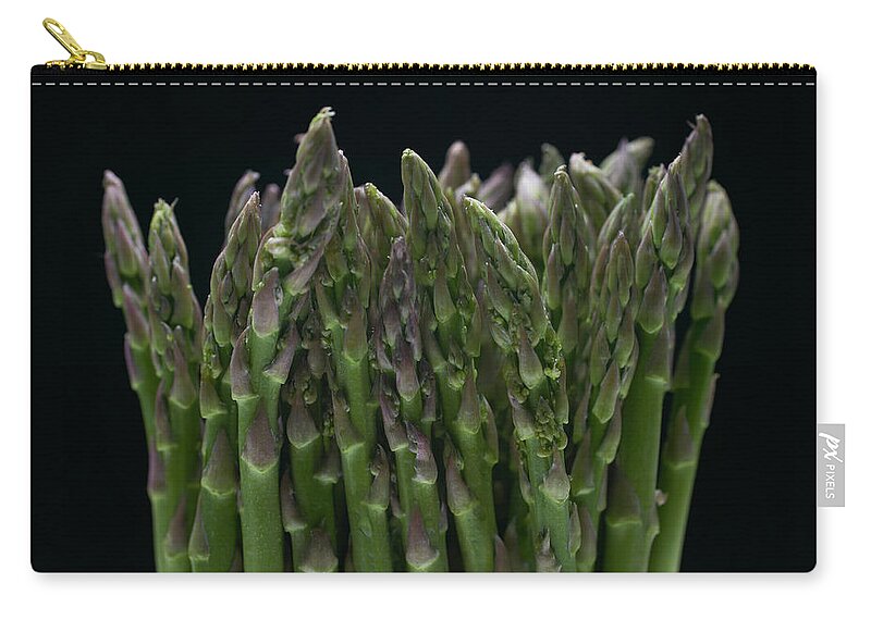 Black Background Zip Pouch featuring the photograph Asparagus by Takao Shioguchi