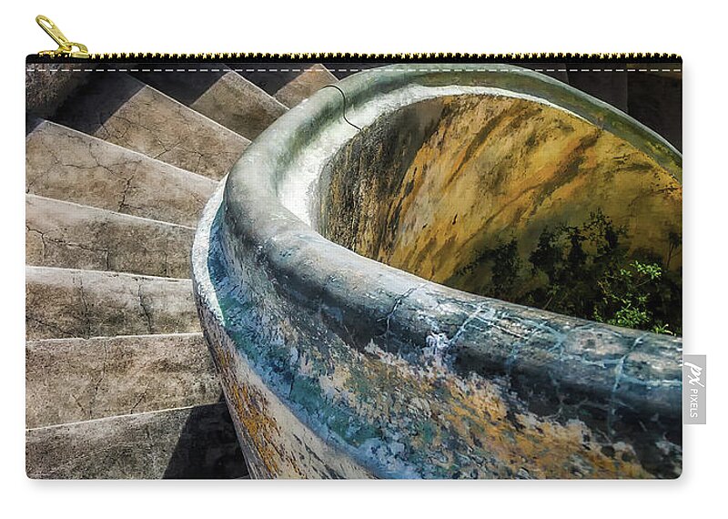 Abandoned Asylum Carry-all Pouch featuring the photograph Asylum Staircase by Doug Sturgess