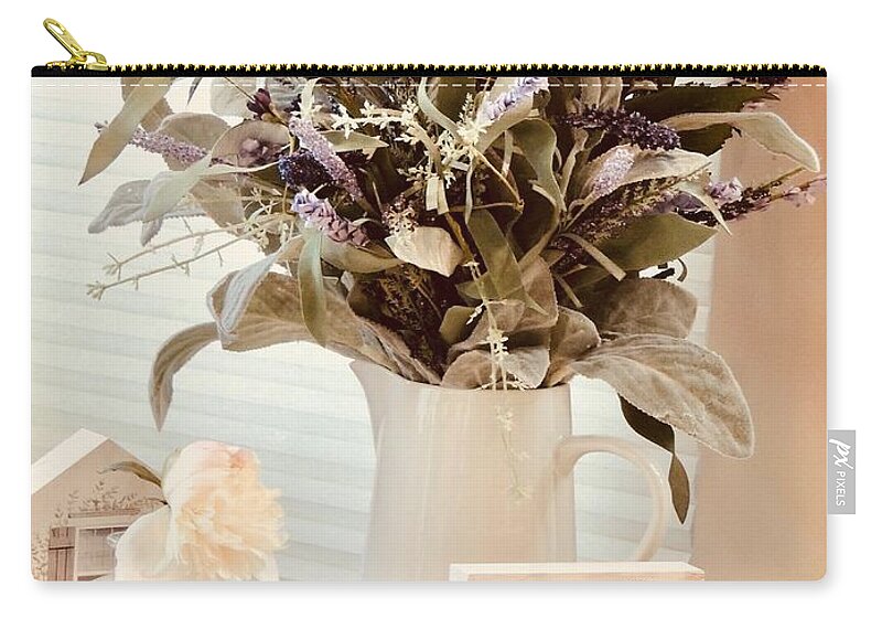 Spring Zip Pouch featuring the photograph At Home in the Sunroom No. 3518 by Sherry Hallemeier