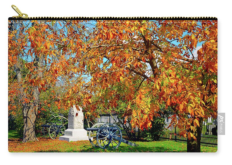 D2-cw-1654 Zip Pouch featuring the photograph At Soldiers Cemetery by Paul W Faust - Impressions of Light