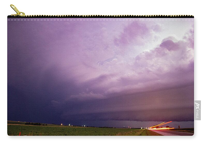 Nebraskasc Zip Pouch featuring the photograph August Thunder 093 by Dale Kaminski