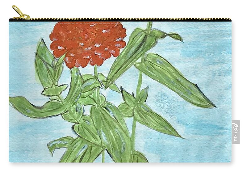 Flowers Zip Pouch featuring the painting August Zinnias by Colleen Casner