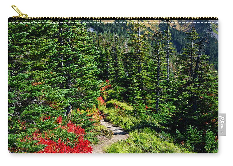 Mt Hood Zip Pouch featuring the photograph Autum Hiking near Mt. Hood by Bruce Block